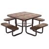 Square Perforated Picnic Table with Bench Seats